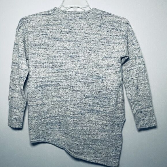 Pure Jill Sweater Women Small Pet Gray Blue Wool Cashmere Blend Asymmetrical Hem - Picture 4 of 13